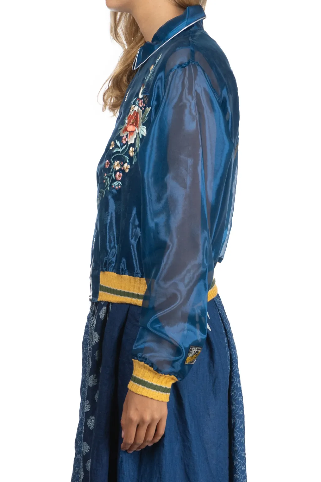 Outlet Kapital Sheer Pearl Drizzler JKT (MAGPIE) - Dark Blue