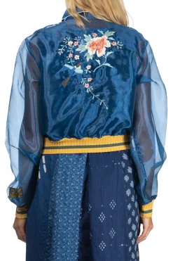 Outlet Kapital Sheer Pearl Drizzler JKT (MAGPIE) - Dark Blue