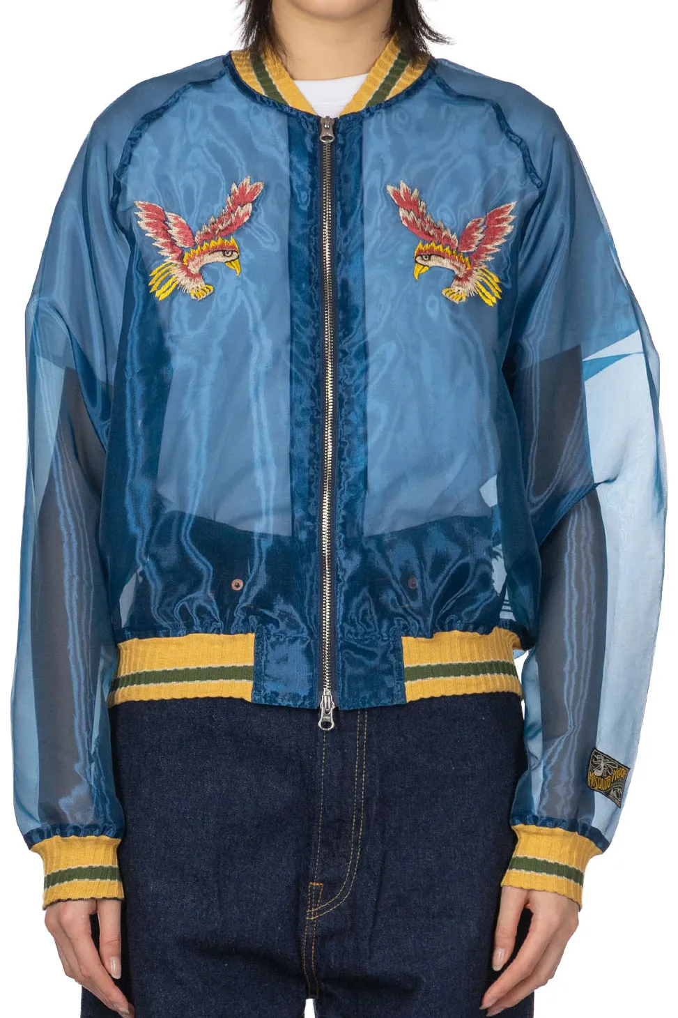Fashion Kapital Sheer Pearl Mosquito Guard Souvenir Jacket Taiwan - Dark Blue
