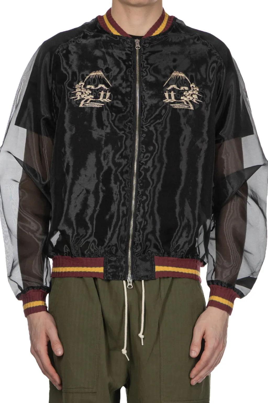 Online Kapital Sheer Pearl Mosquito Guard Souvenir Jacket - Tiger - Black