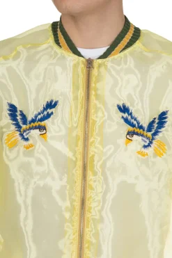 Clearance Kapital Sheer Pearl Mosquito Guard Souvenir Jacket Jamaica - Yellow