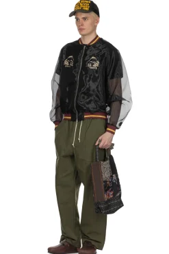 Online Kapital Sheer Pearl Mosquito Guard Souvenir Jacket - Tiger - Black