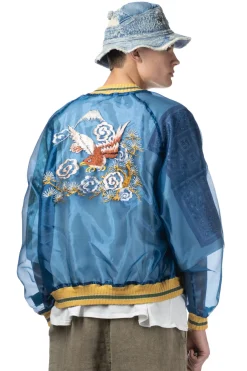 Outlet Kapital Sheer Pearl Souvenir JKT (EAGLE) - Dark Blue