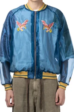 Outlet Kapital Sheer Pearl Souvenir JKT (EAGLE) - Dark Blue