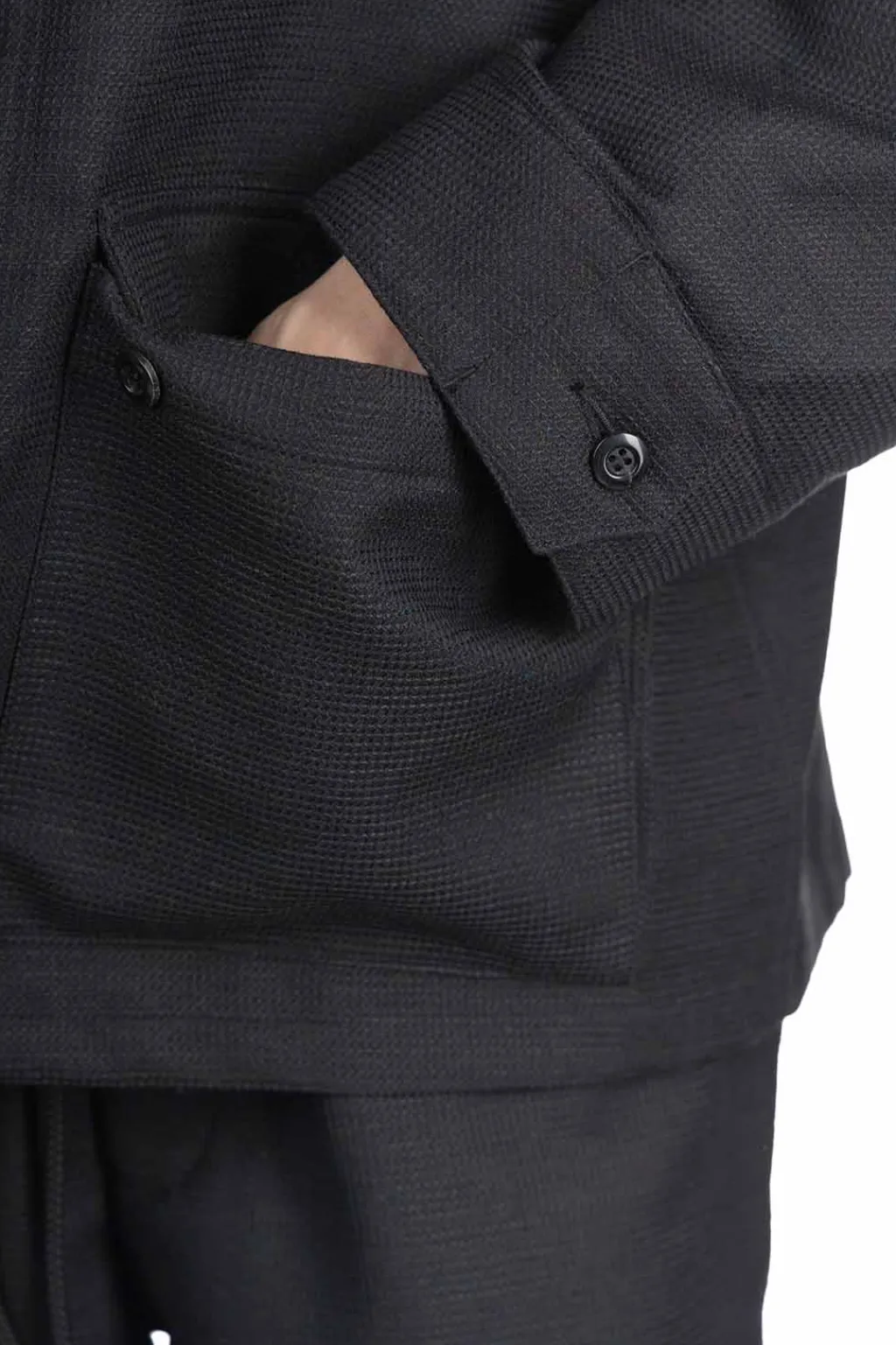 Best marka Shetland Wool Dobby B.D.U Jacket - Top Black