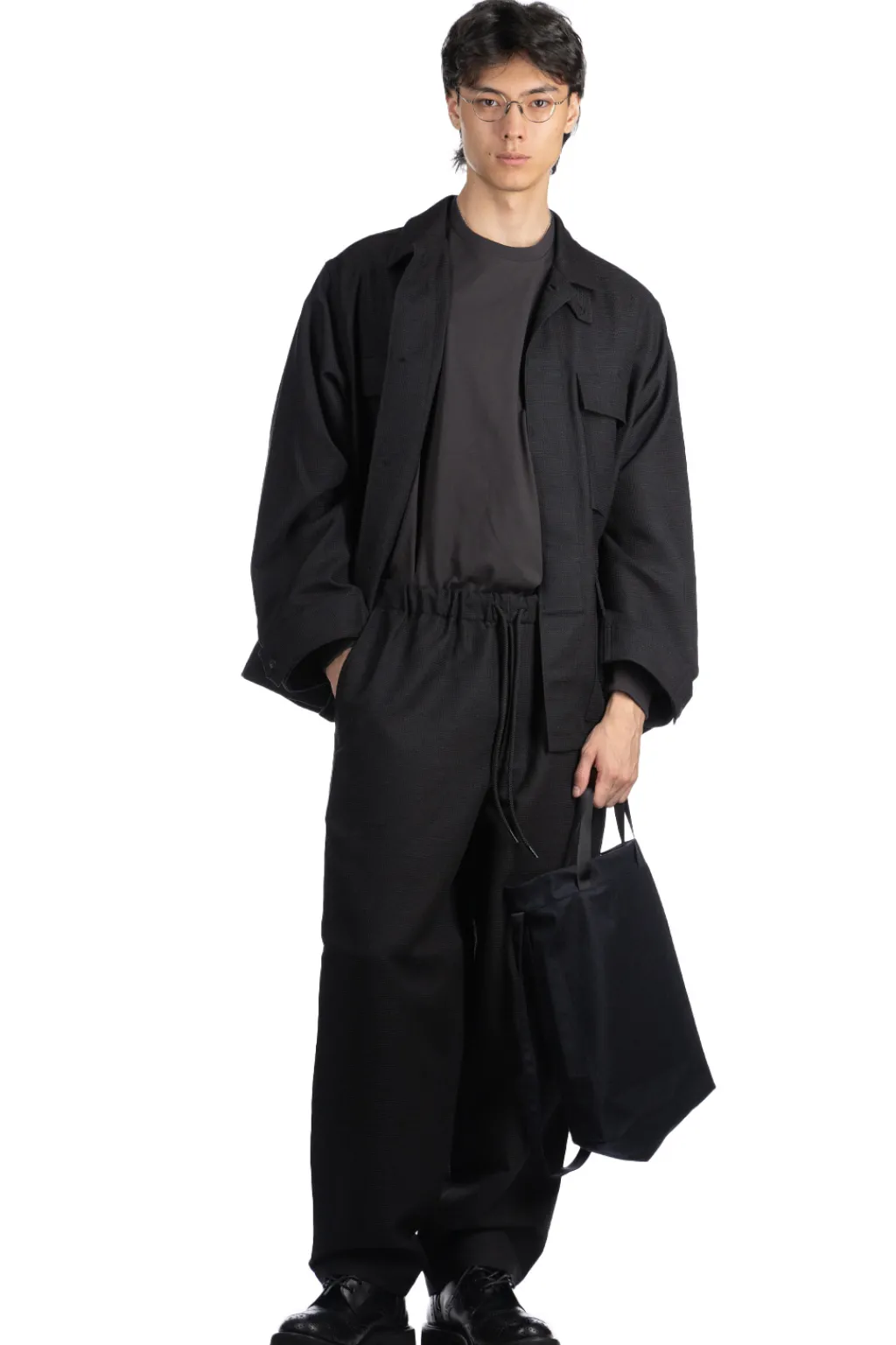 Best marka Shetland Wool Dobby B.D.U Jacket - Top Black
