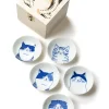 New Mino Pottery SHICHITA 9cm Dish set in Wooden Box