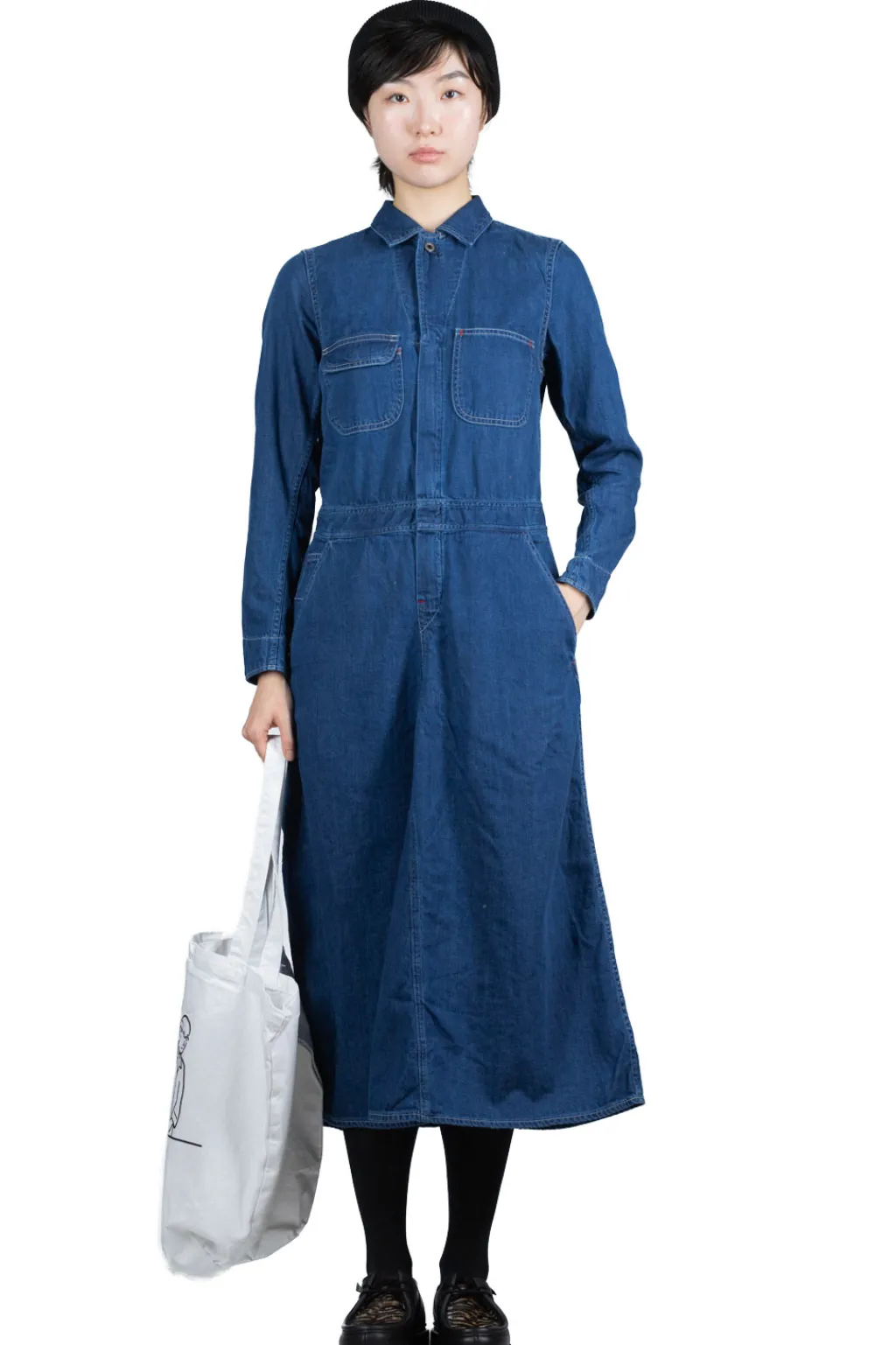 Best Kapital Shirt Denim All-In-One Skirt - Indigo