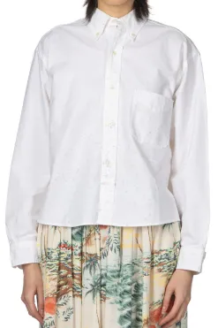 Online OrSlow Short Button Down Shirt with Paint - White