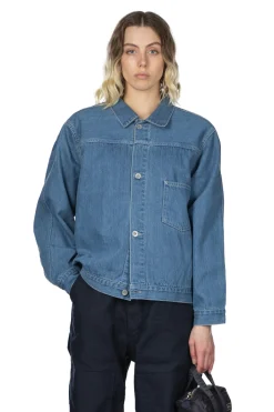 Hot Nanamica Short Denim Jacket - Light Indigo
