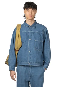 Online Nanamica Short Denim Jacket - Light Indigo