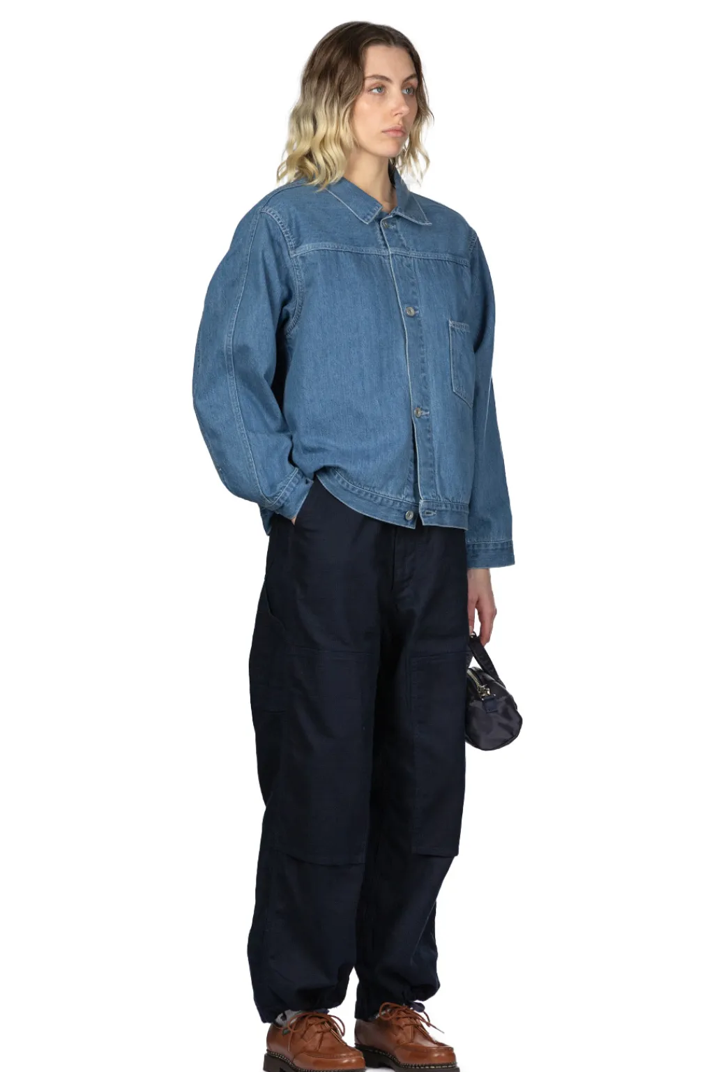 Hot Nanamica Short Denim Jacket - Light Indigo