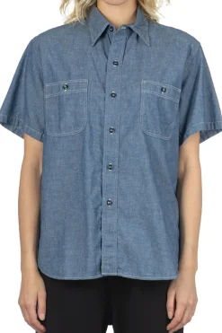 New OrSlow Short Sleeve Chambray Work Shirt