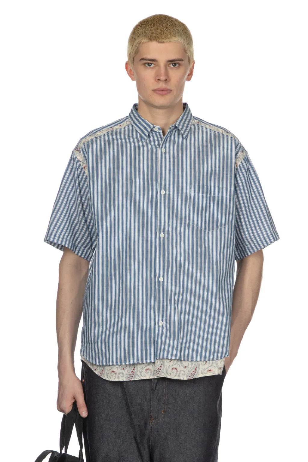 Sale Comme Des Garcons Homme Short Sleeve Shirt - Blue x Off White