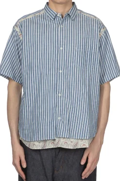 Sale Comme Des Garcons Homme Short Sleeve Shirt - Blue x Off White