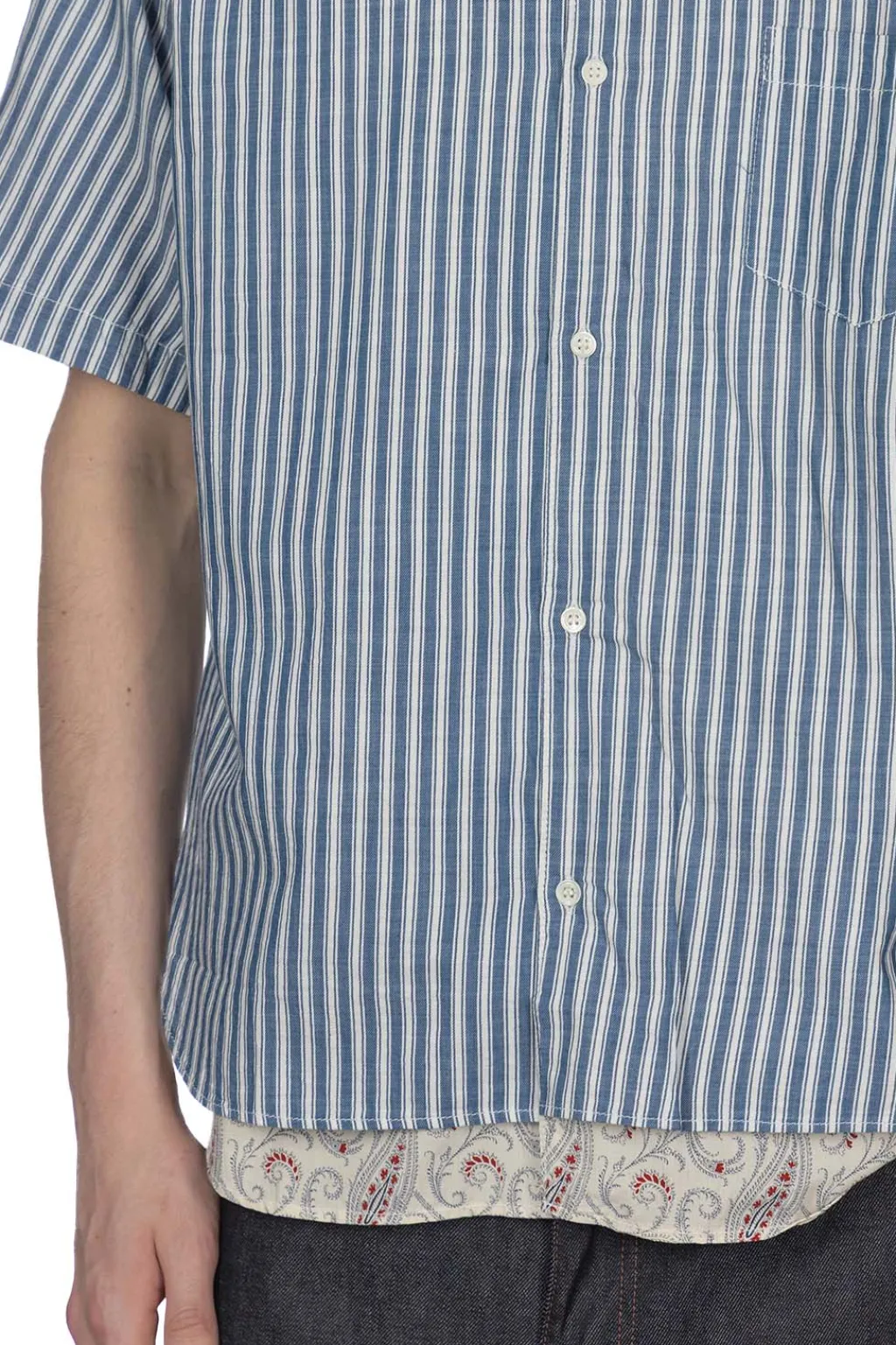 Sale Comme Des Garcons Homme Short Sleeve Shirt - Blue x Off White