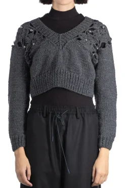 Discount MUL PLA Shoulder Motif Sweater - Grey
