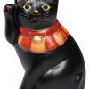Hot Fukumaneki Side Sitting Lucky Cat 12cm Right Hand - Black