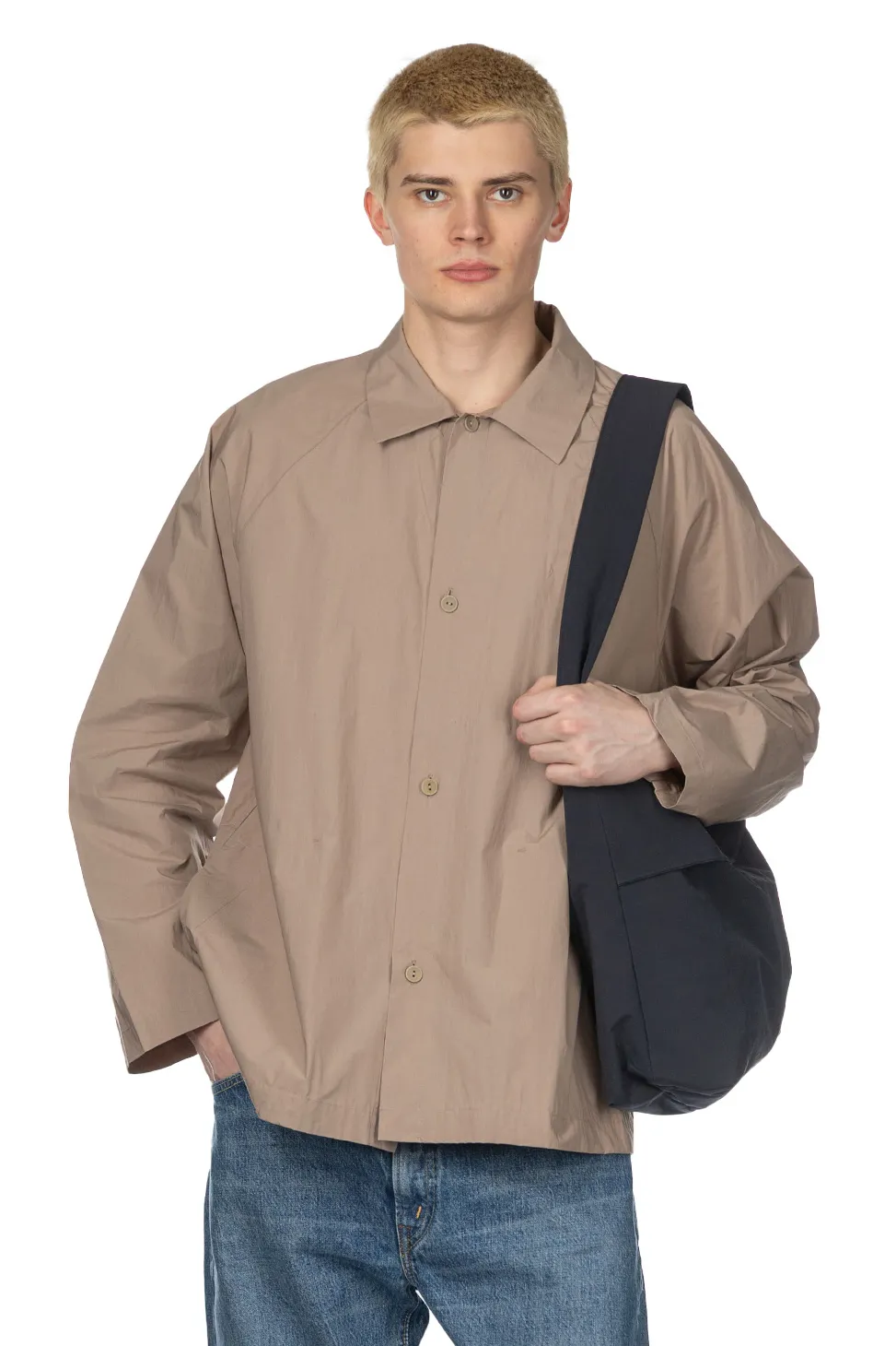 Fashion Still by Hand Silicone Coated Shirt Jacket - Mocha Beige