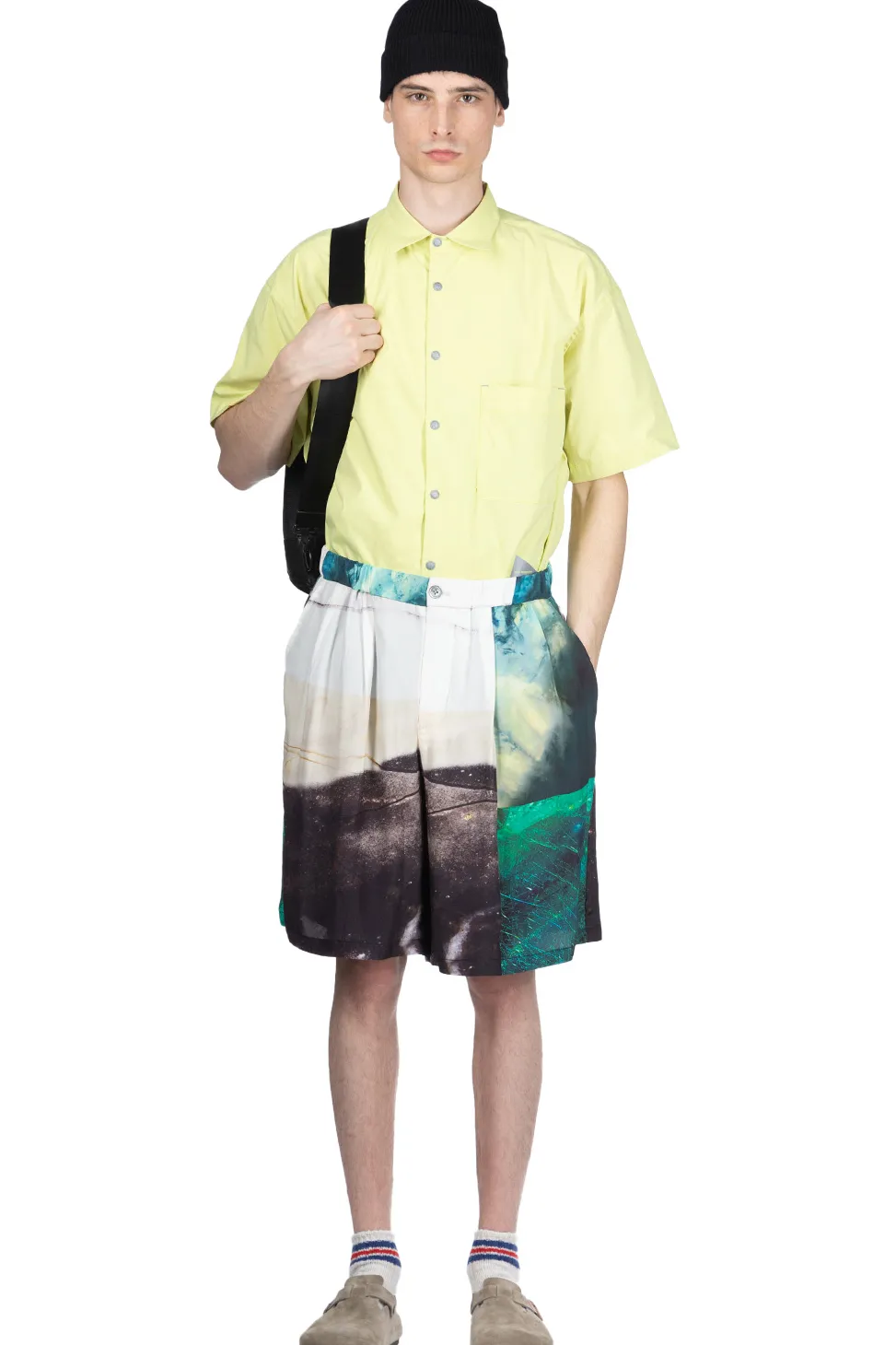Sale TAAKK SILK ABOVE-THE KNEE SHORTS - Green