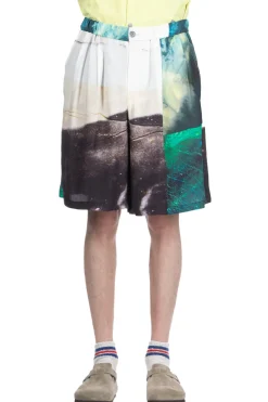 Sale TAAKK SILK ABOVE-THE KNEE SHORTS - Green