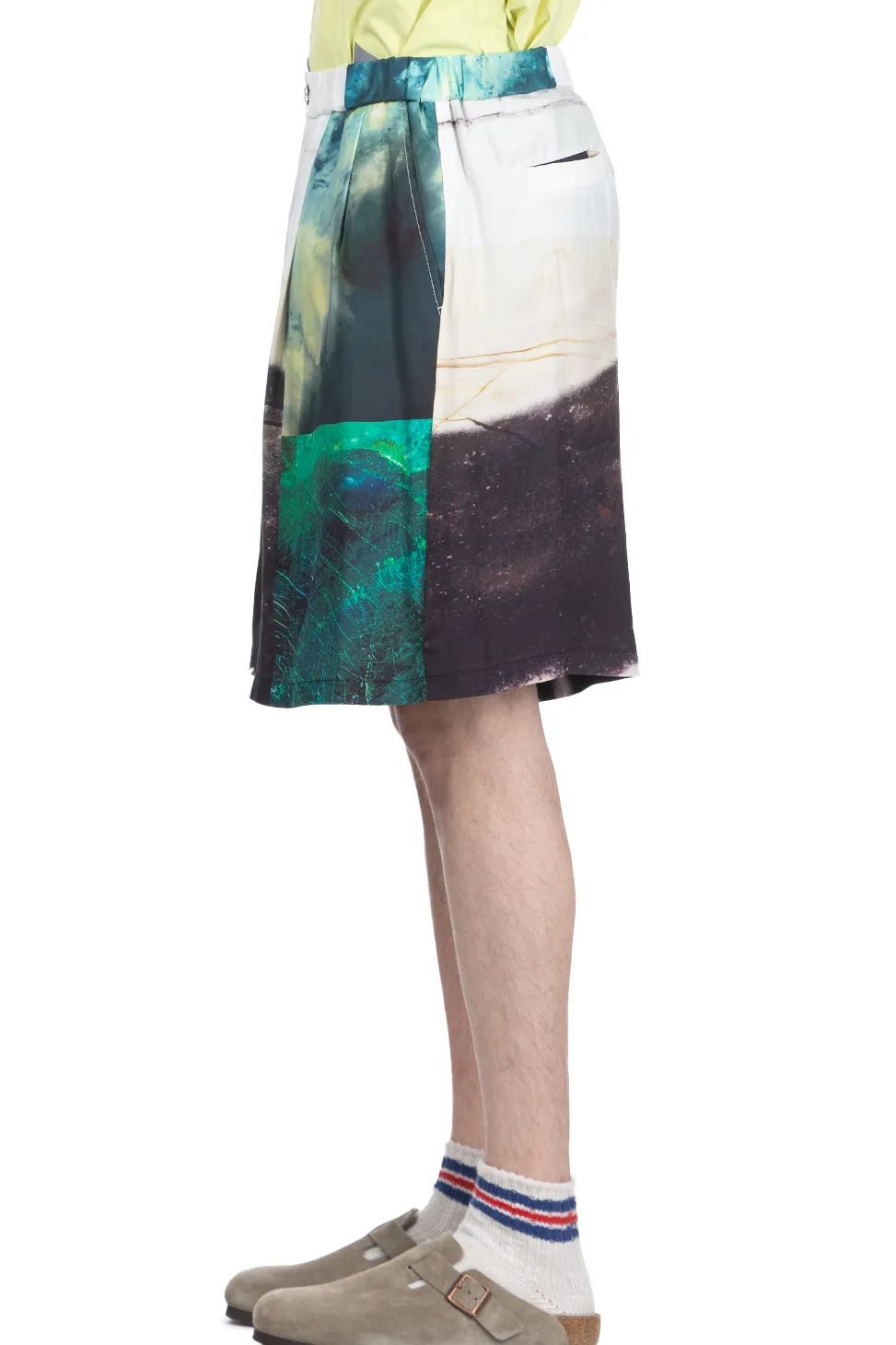 Sale TAAKK SILK ABOVE-THE KNEE SHORTS - Green
