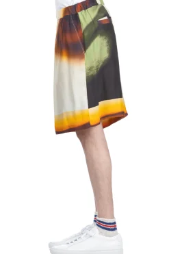 Discount TAAKK SILK ABOVE-THE KNEE SHORTS - Orange