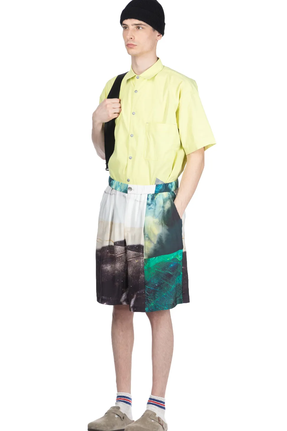 Sale TAAKK SILK ABOVE-THE KNEE SHORTS - Green