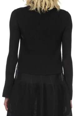Sale CFCL Silk Cropped Shirt Cardigan - Black