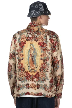 Outlet Kapital Silk Rayon CHAMPETRE MARIA DRIZZLE Open Collar Shirt - Natural