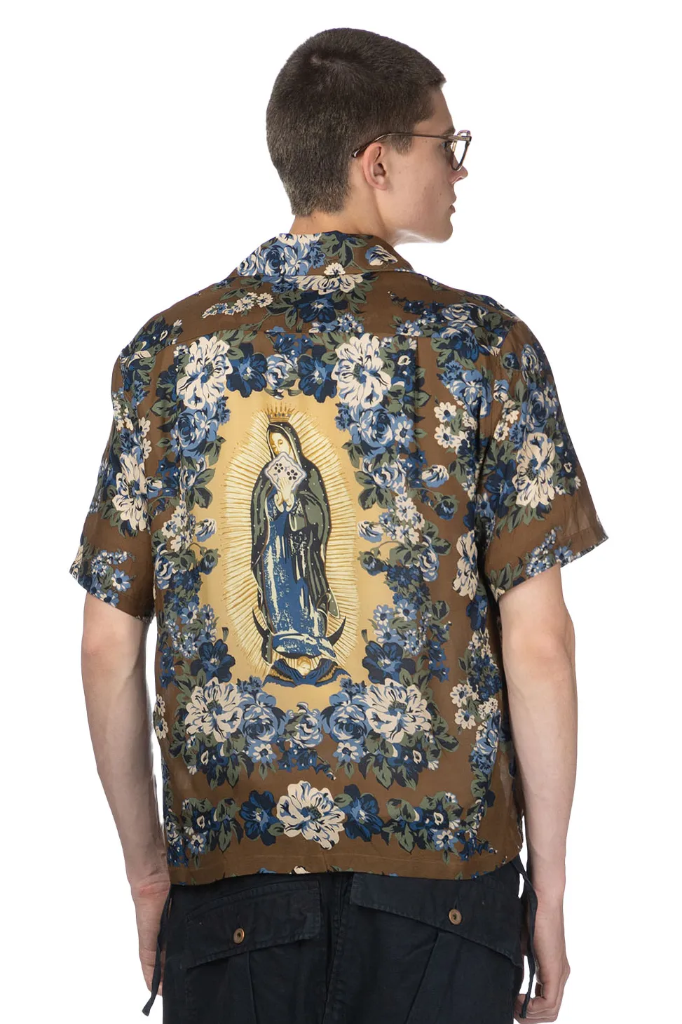 Discount Kapital Silk Rayon CHAMPETRE MARIA WRANGLE Collar Aloha Shirt - BR Khaki