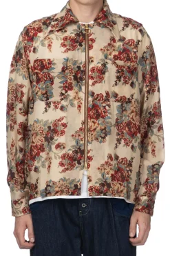 Outlet Kapital Silk Rayon CHAMPETRE MARIA DRIZZLE Open Collar Shirt - Natural