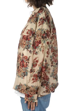 Outlet Kapital Silk Rayon CHAMPETRE MARIA DRIZZLE Open Collar Shirt - Natural