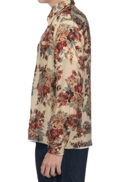 Outlet Kapital Silk Rayon CHAMPETRE MARIA DRIZZLE Open Collar Shirt - Natural