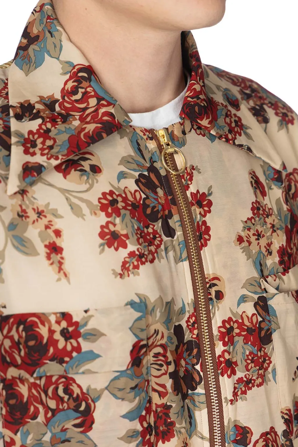 Outlet Kapital Silk Rayon CHAMPETRE MARIA DRIZZLE Open Collar Shirt - Natural