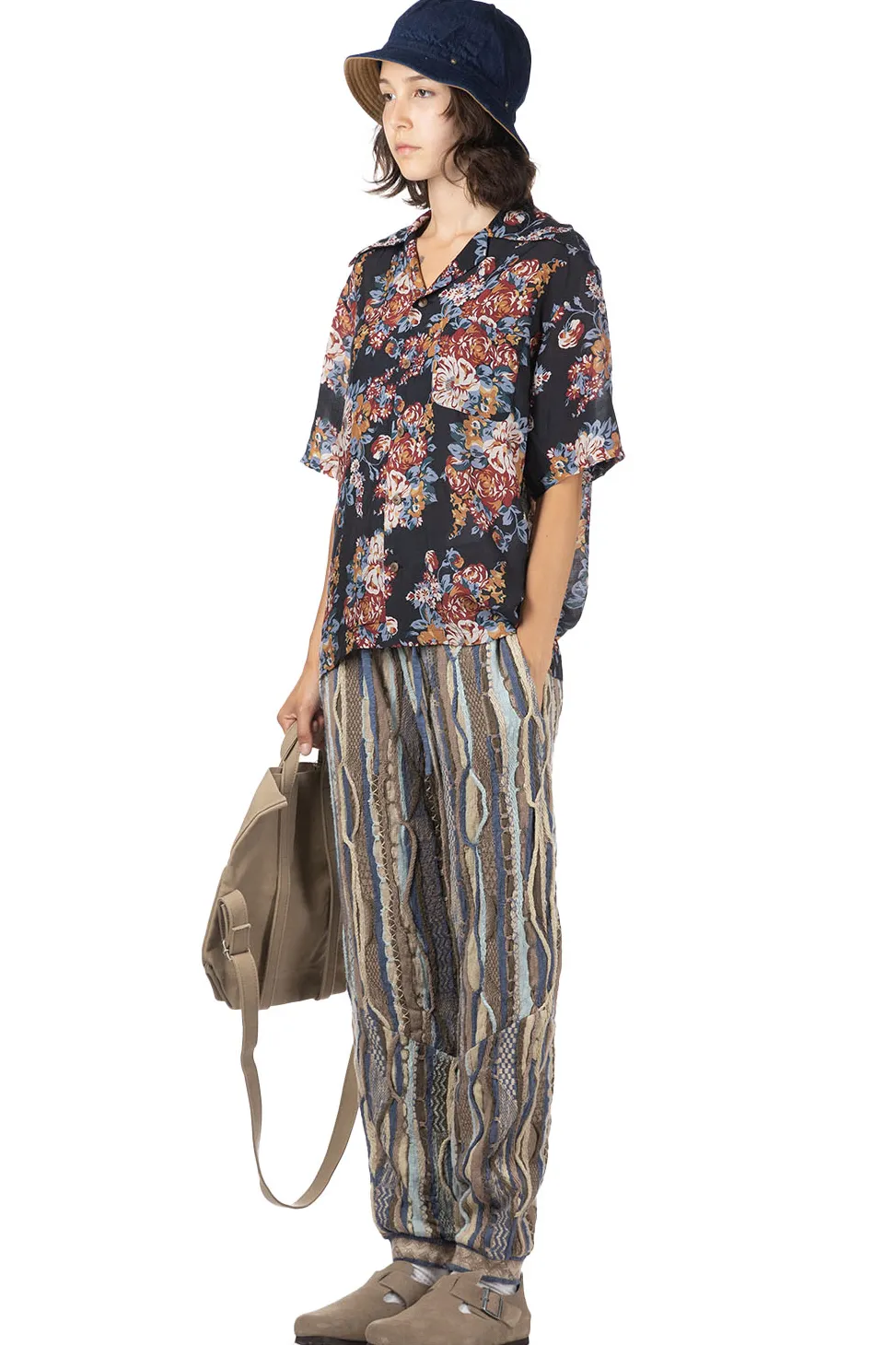 Online Kapital Silk Rayon CHAMPETRE MARIA WRANGLE Collar Aloha Shirt - Black