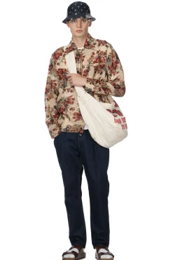 Outlet Kapital Silk Rayon CHAMPETRE MARIA DRIZZLE Open Collar Shirt - Natural