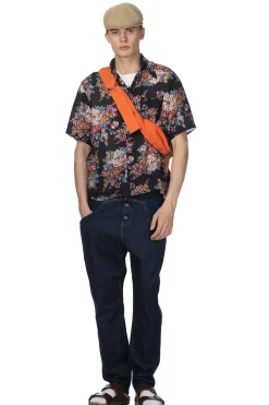 New Kapital Silk Rayon CHAMPETRE MARIA WRANGLE Collar Aloha Shirt - Black