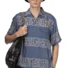 Hot Kapital Silk Rayon COOKIE WRANGLE Collar Aloha Shirt - Blue