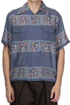Hot Kapital Silk Rayon COOKIE WRANGLE Collar Aloha Shirt - Blue