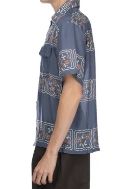 Hot Kapital Silk Rayon COOKIE WRANGLE Collar Aloha Shirt - Blue