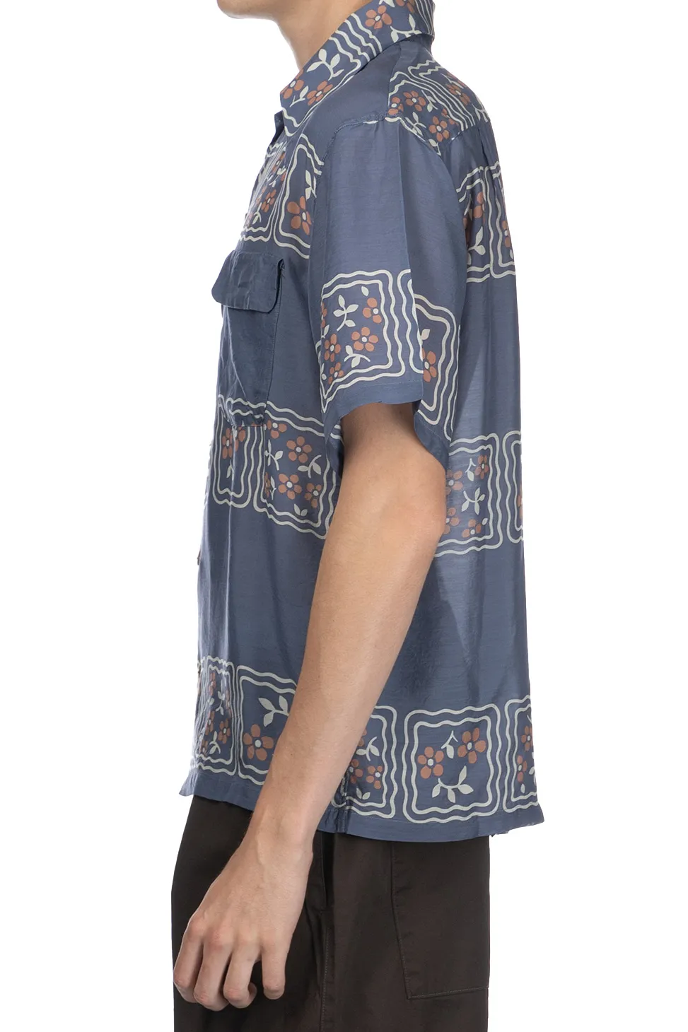 Hot Kapital Silk Rayon COOKIE WRANGLE Collar Aloha Shirt - Blue