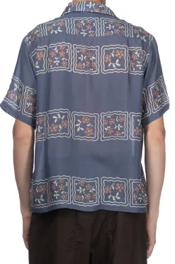 Hot Kapital Silk Rayon COOKIE WRANGLE Collar Aloha Shirt - Blue