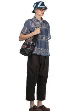 Hot Kapital Silk Rayon COOKIE WRANGLE Collar Aloha Shirt - Blue