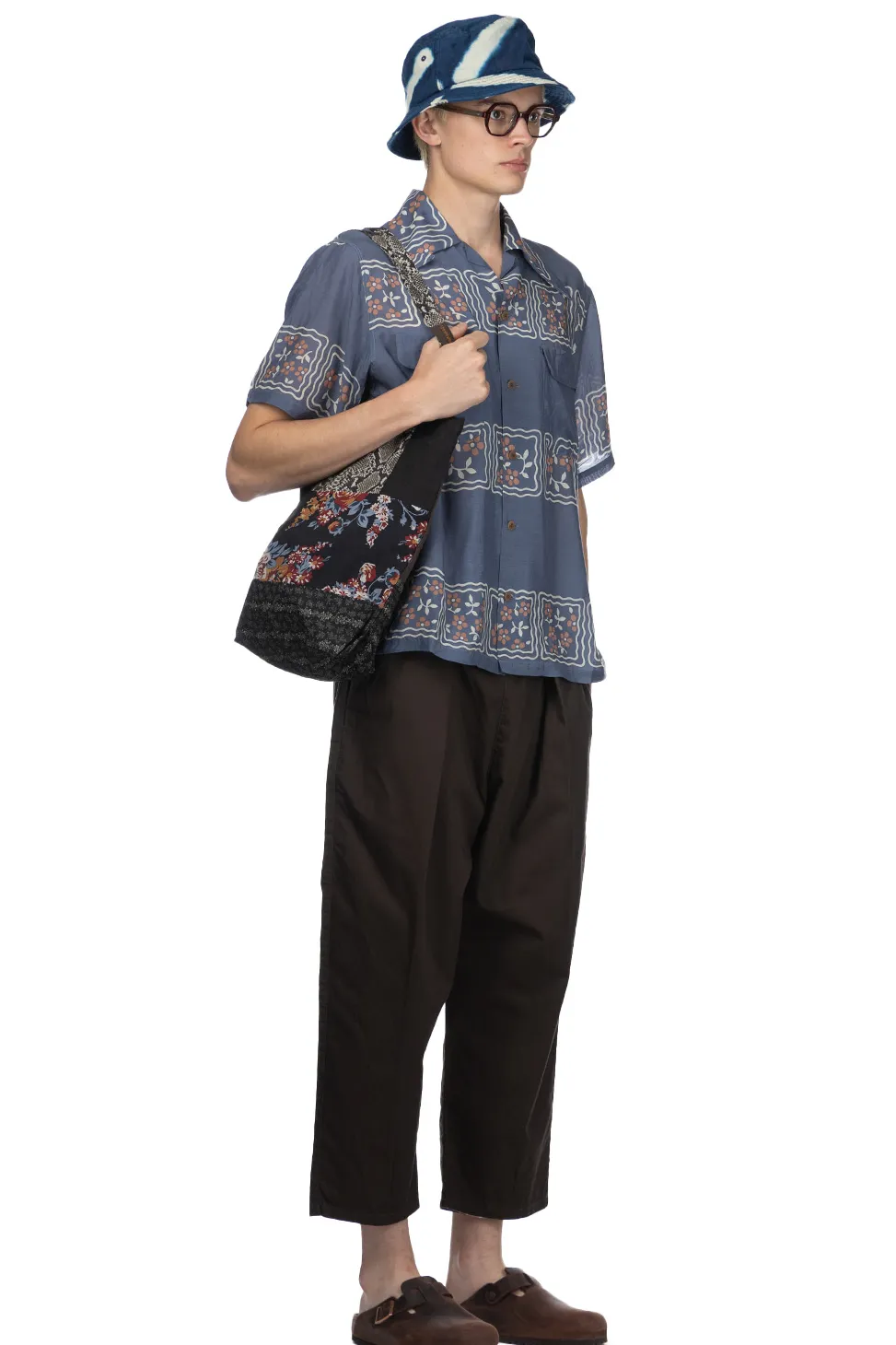 Hot Kapital Silk Rayon COOKIE WRANGLE Collar Aloha Shirt - Blue