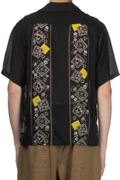 Hot Kapital Silk Rayon PECKSIH RAINBOWY WRANGLE Cuba Shirt - Black