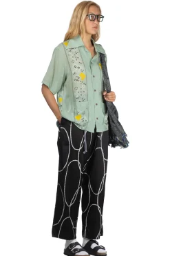 Sale Kapital Silk Rayon PECKSIH RAINBOWY WRANGLE Cuba Shirt - Mint