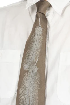 Hot Kapital Silk Twill Feather Tie - 2 Color Choices