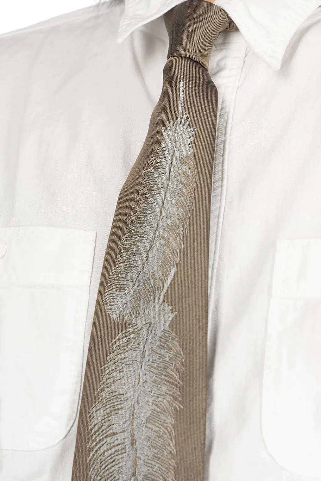 Hot Kapital Silk Twill Feather Tie - 2 Color Choices