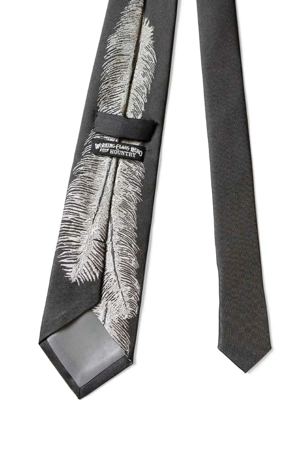 Hot Kapital Silk Twill Feather Tie - 2 Color Choices